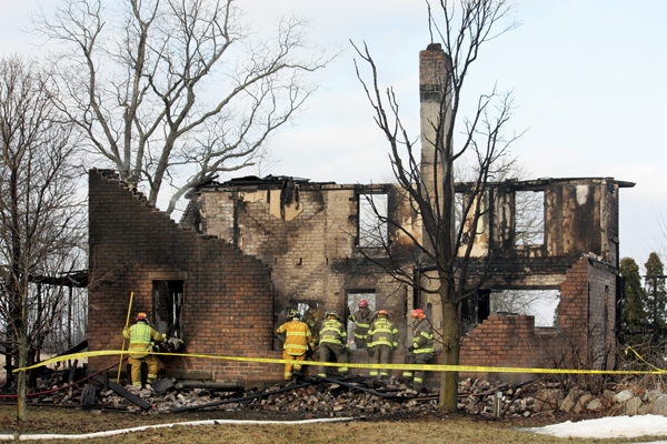 Vacant Rush Township home burns